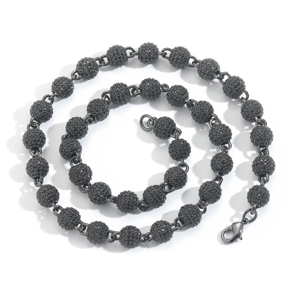 Men Black Zircon Necklace Trendy Chain Fashion