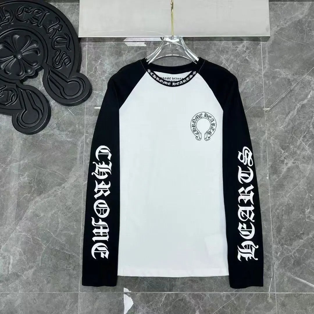 Chrome Heart Color Block Long Sleeve T-Shirt