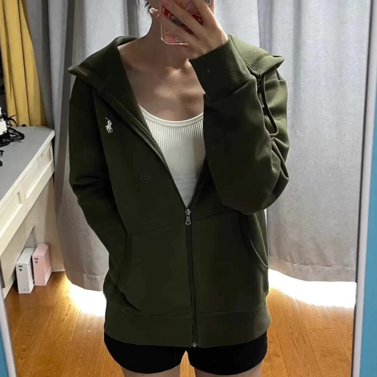 1to1reps Hoodies/Sweaters fashion reps product 高品质RL小马刺绣连帽卫衣拉链开衫男女同