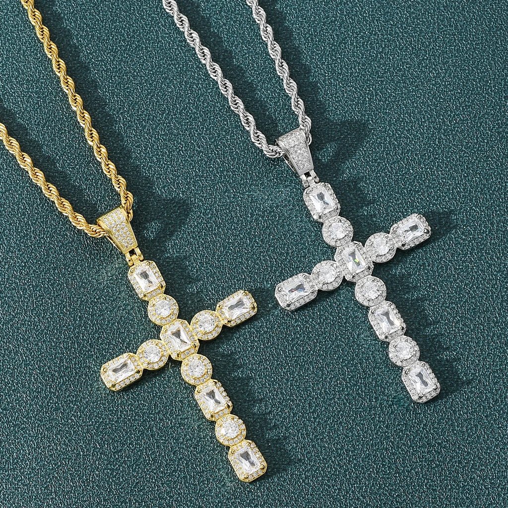 Hip Hop Men's Zircon Cross Pendant