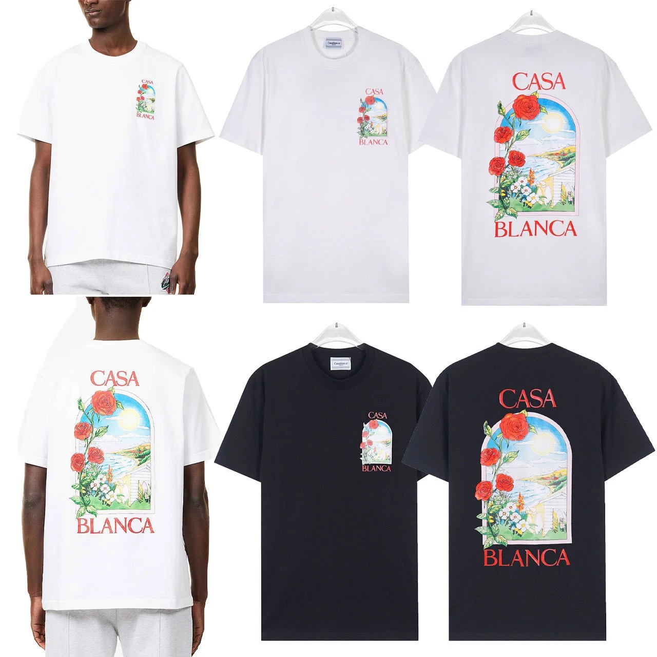 Casa Summer Athletic Rose Print T-Shirt