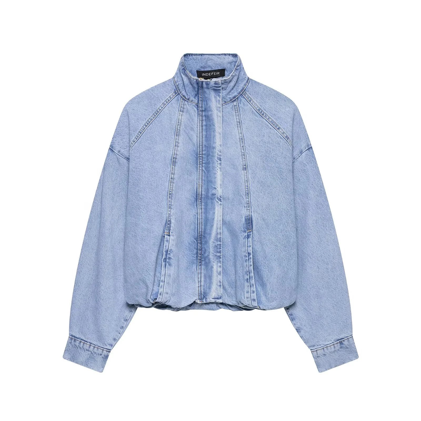 Women Vintage Washed Athletic Jacket