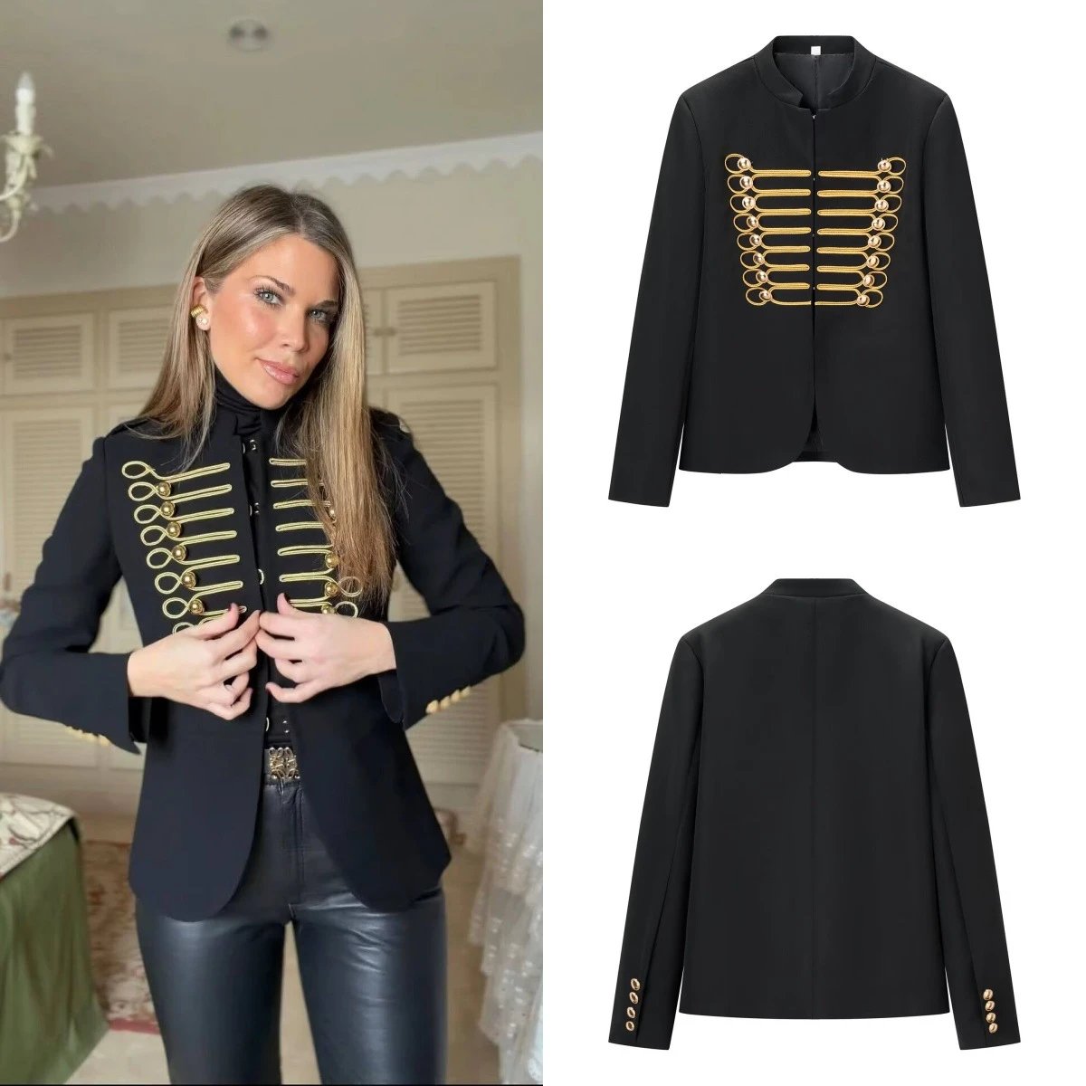 Women Vintage Military Style Short Jacket