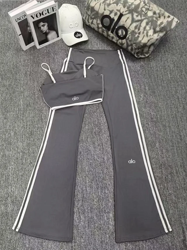 Alo Matching Sets Camisole and flared pants set with contrast side stripes product detail image 2