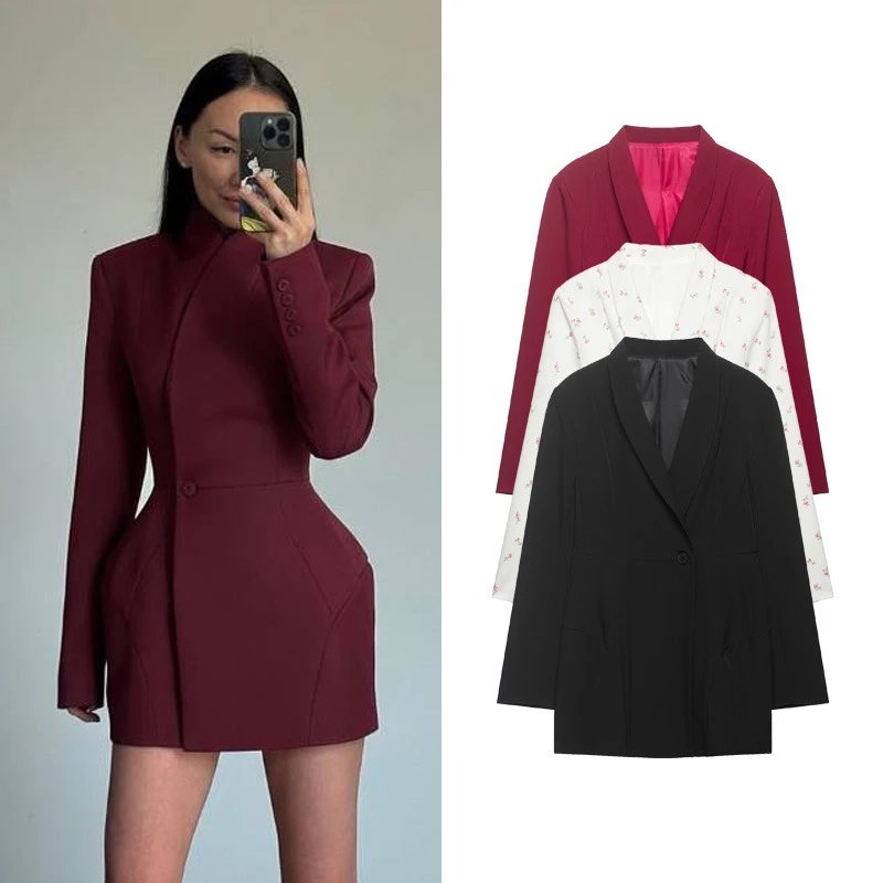 Women Summer Floral Blazer Slim Fit Casual Jac