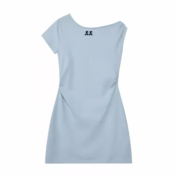 B.B. Simon Asymmetrical Wrap Dress Light Blue Dress - 1