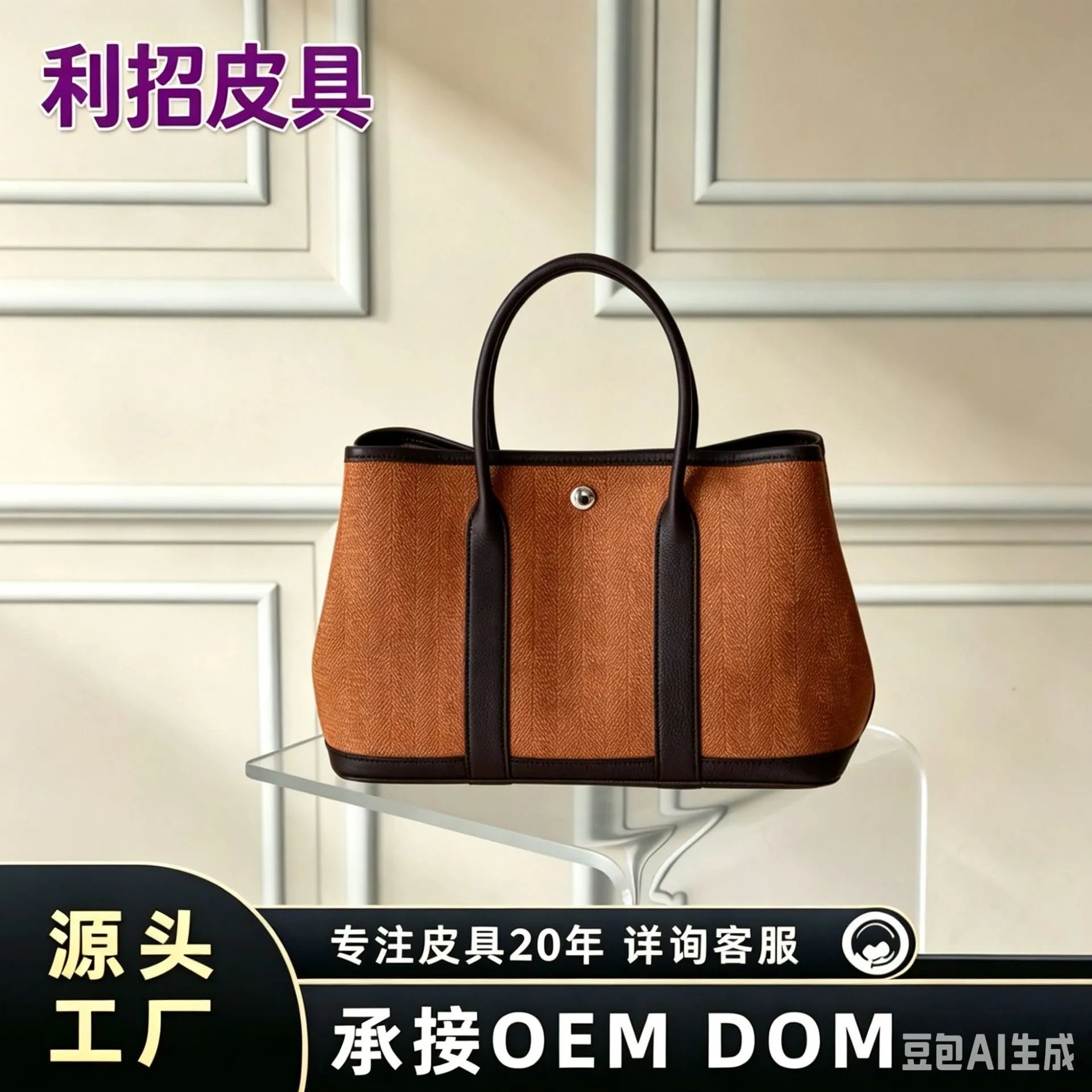 Women Performance Leather Tote Bag