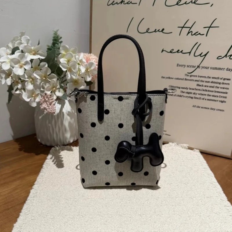 Leather Dot Large Capacity Shoulder Bag