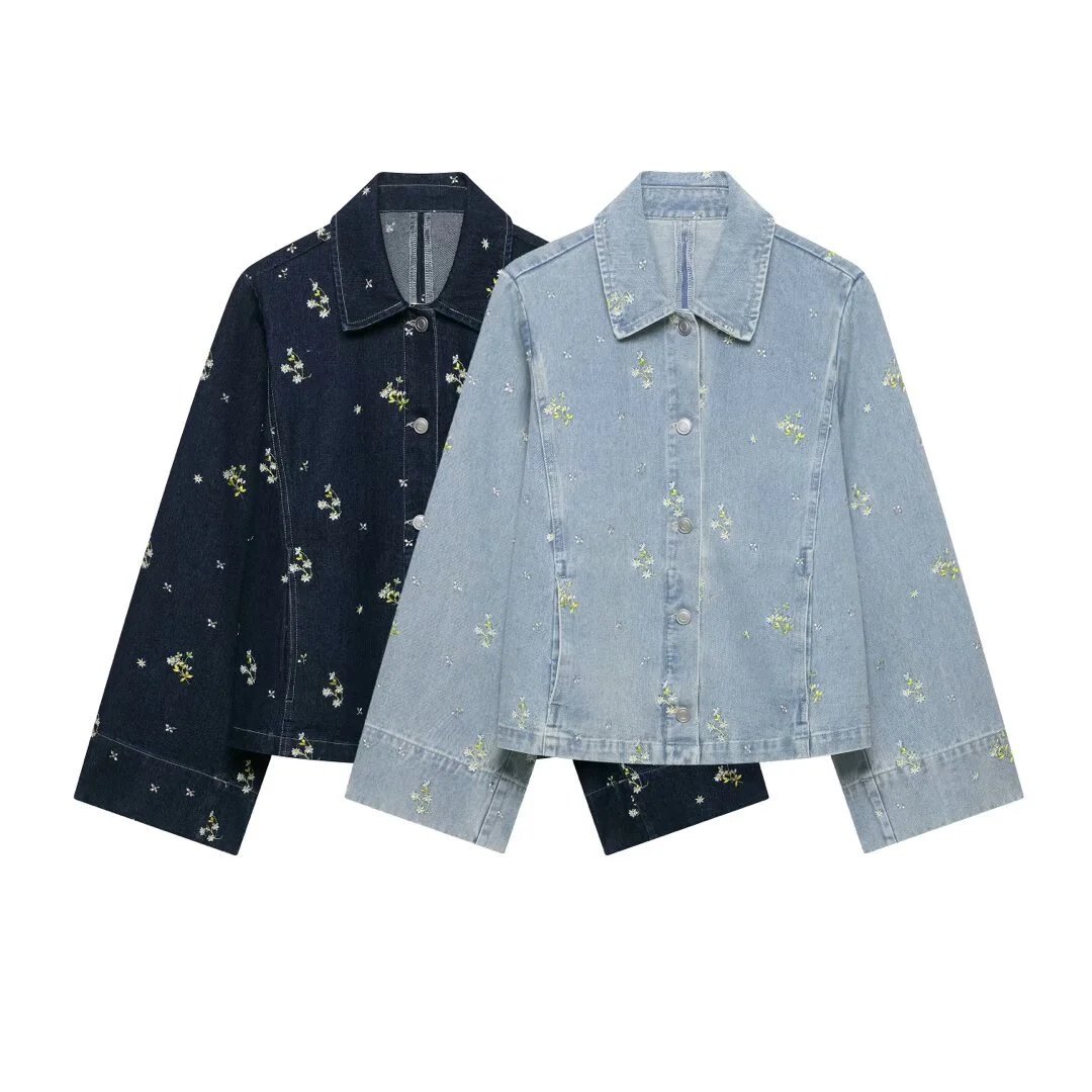 Women Performance Athletic Autumn Denim Jacket