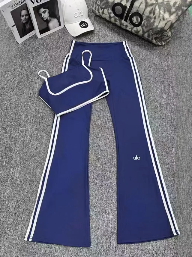 Alo Matching Sets Camisole and flared pants set with contrast side stripes product detail image 1