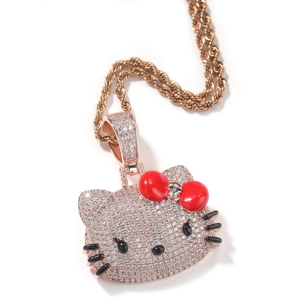 Kitty Cat Rose Gold Drip Bow Skull Trendy Coup