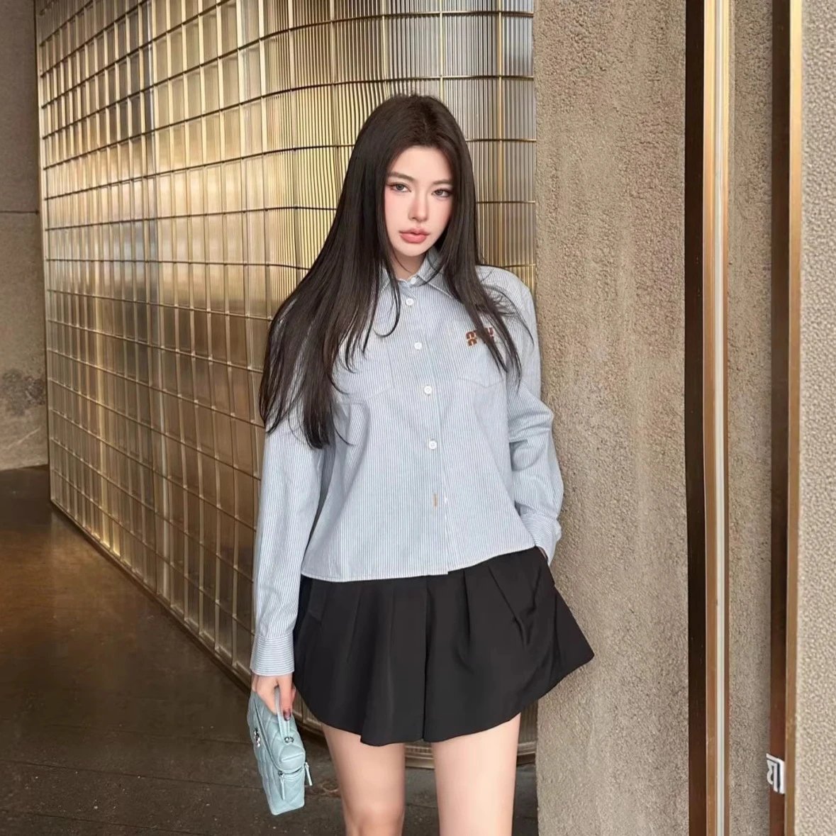 None None Striped Button-Up Sh