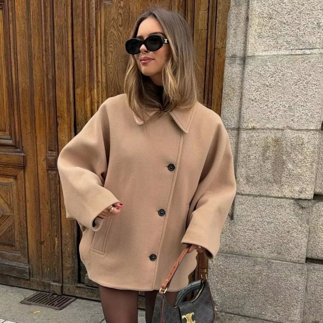 Women Autumn Winter Fashion Long Sleeve Wool C