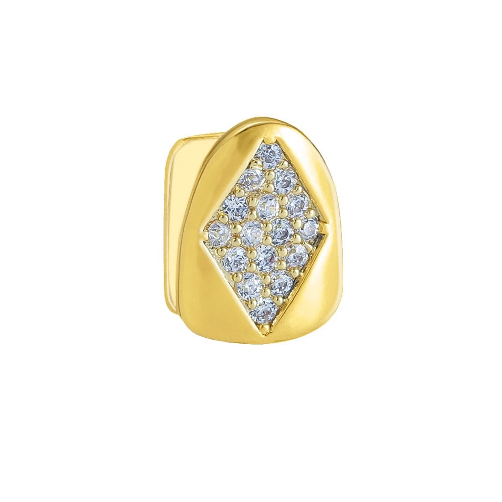 Hip Hop Gold Tooth Ring Luxury Diamond Tooth J