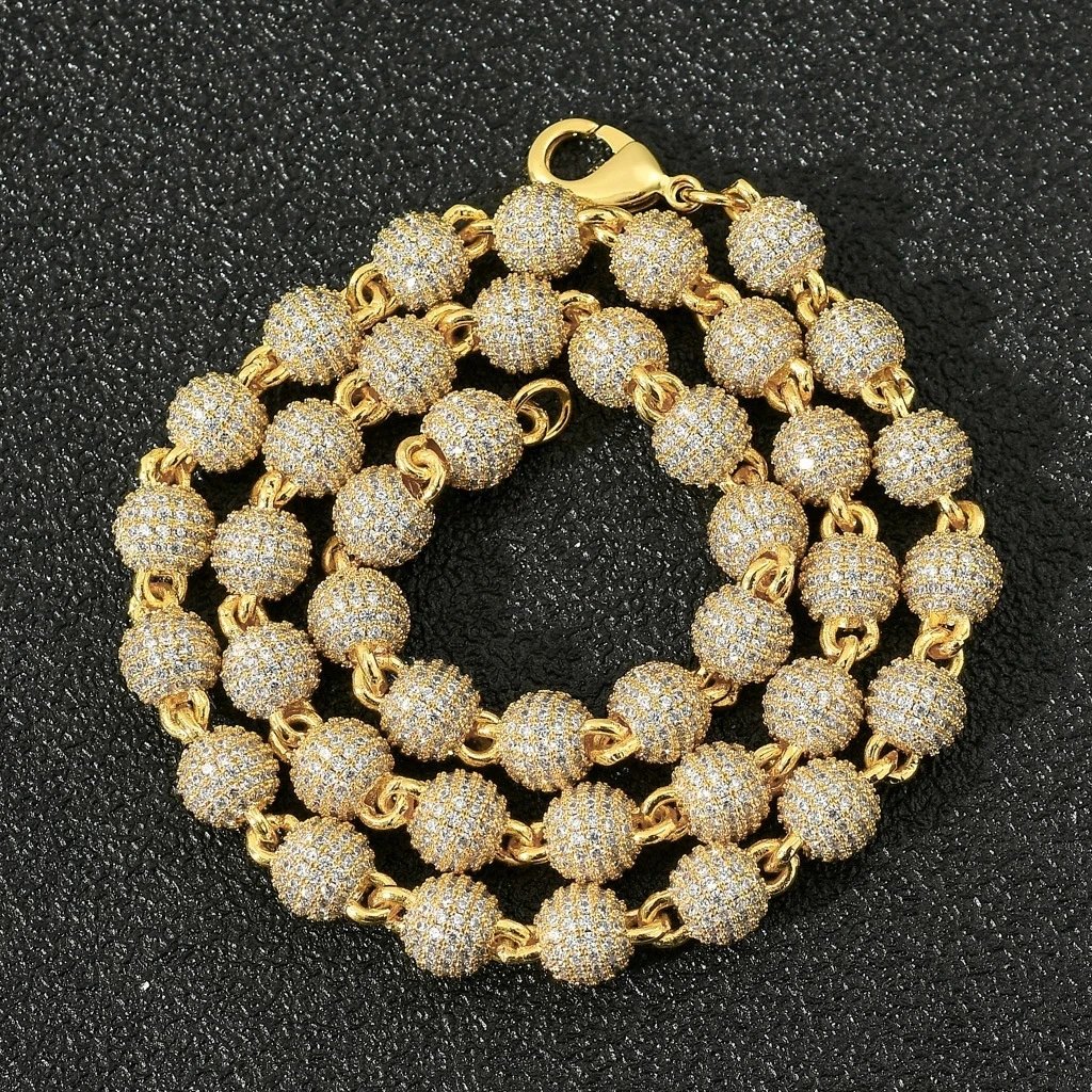 8mm Round Bead Necklace Black Locket Chain