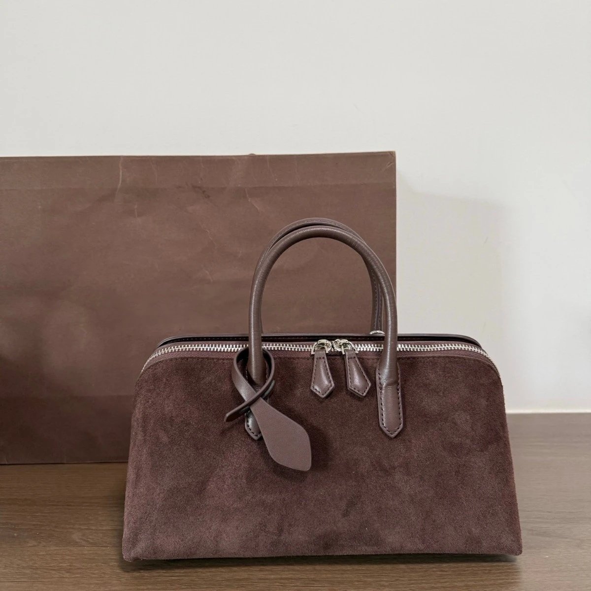 Women Performance Leather Boston Bag