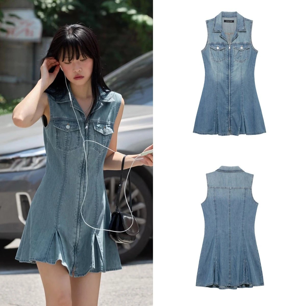 2026 Autumn Y2K Street Style Denim Vest Dress