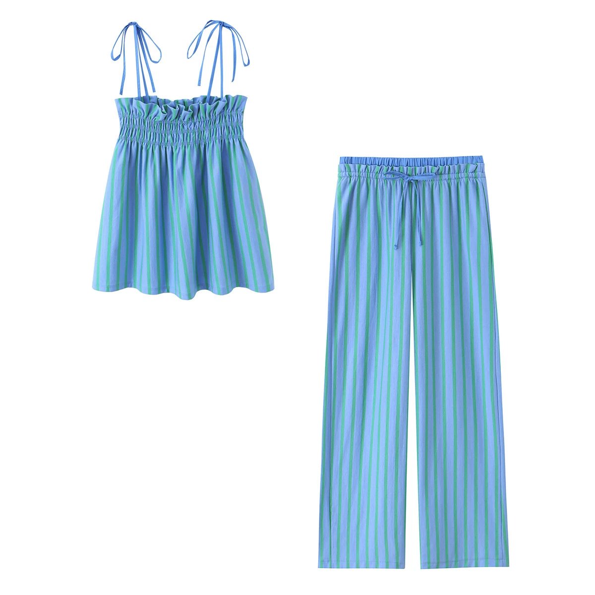 Striped Top and Pants Set