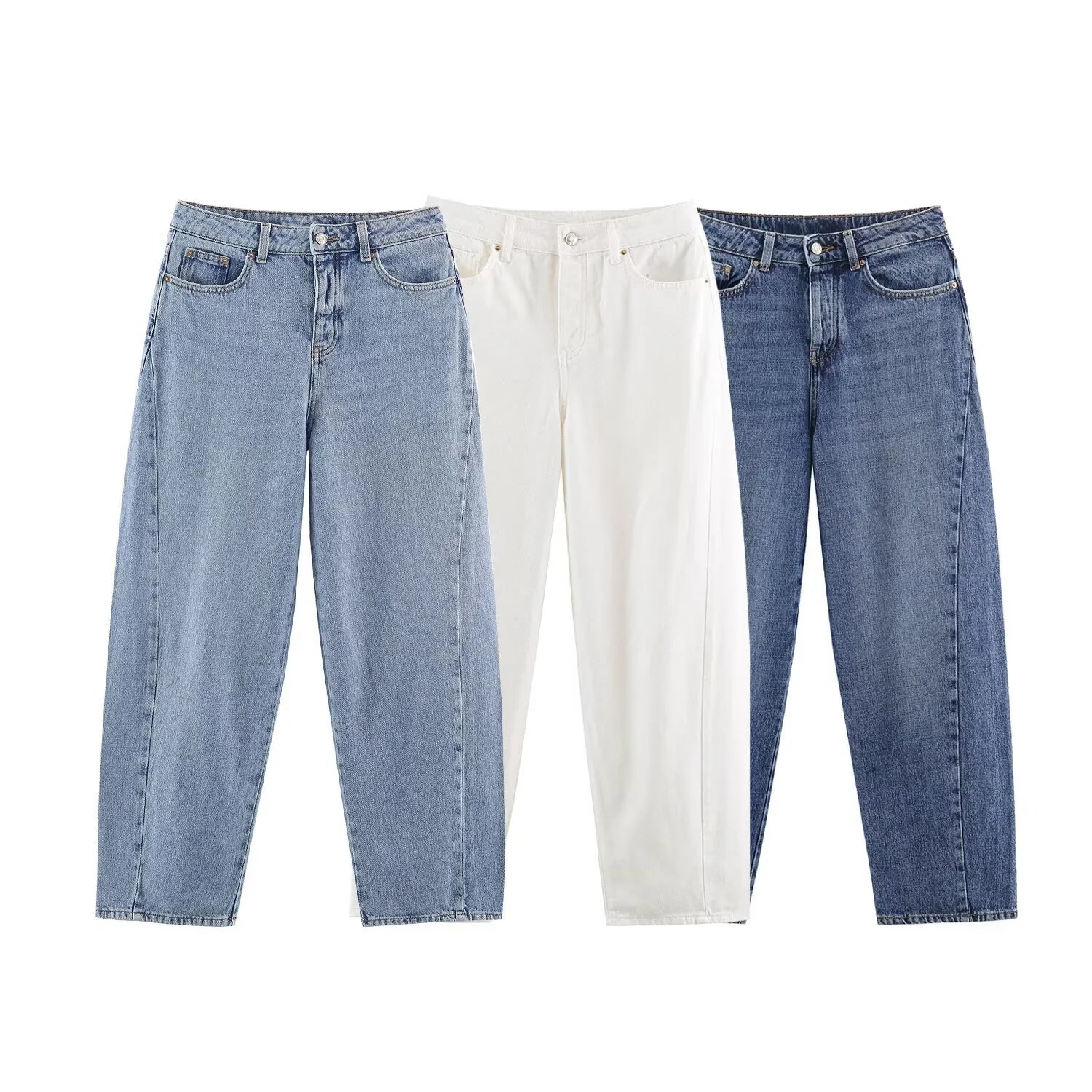 2026 Women High Waist Wide Leg Denim Pants