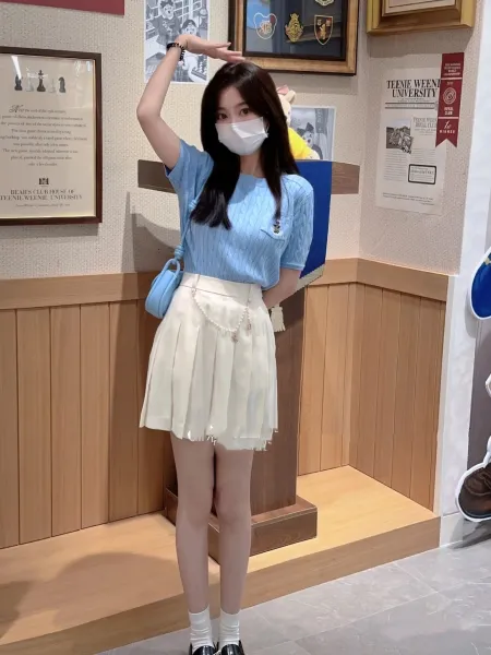 Design YOMO Cable Knit Short-Sleeve Sweater Pink Tops.sweater - 5