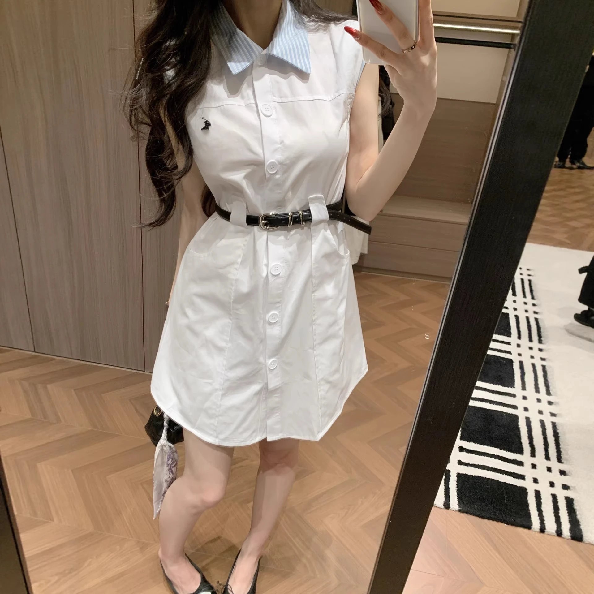 White Collared Mini Dress