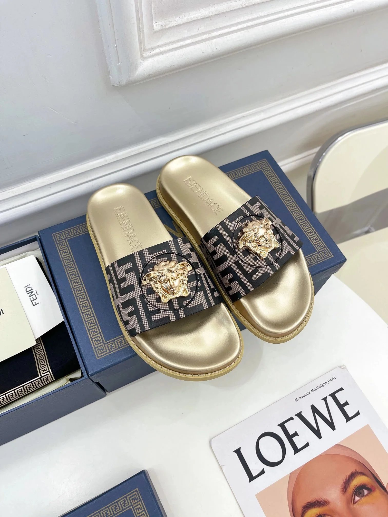 FENDI Baguette Slides