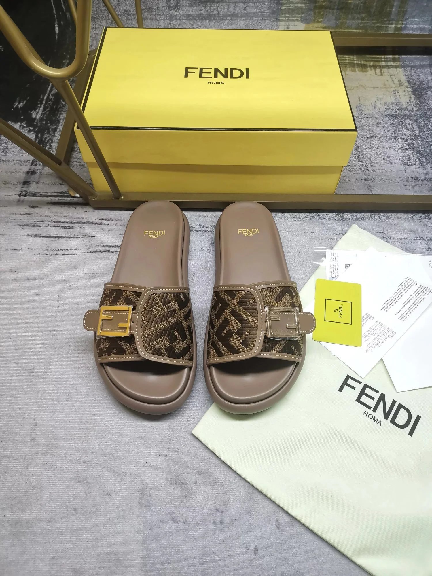 FENDI Baguette Slides