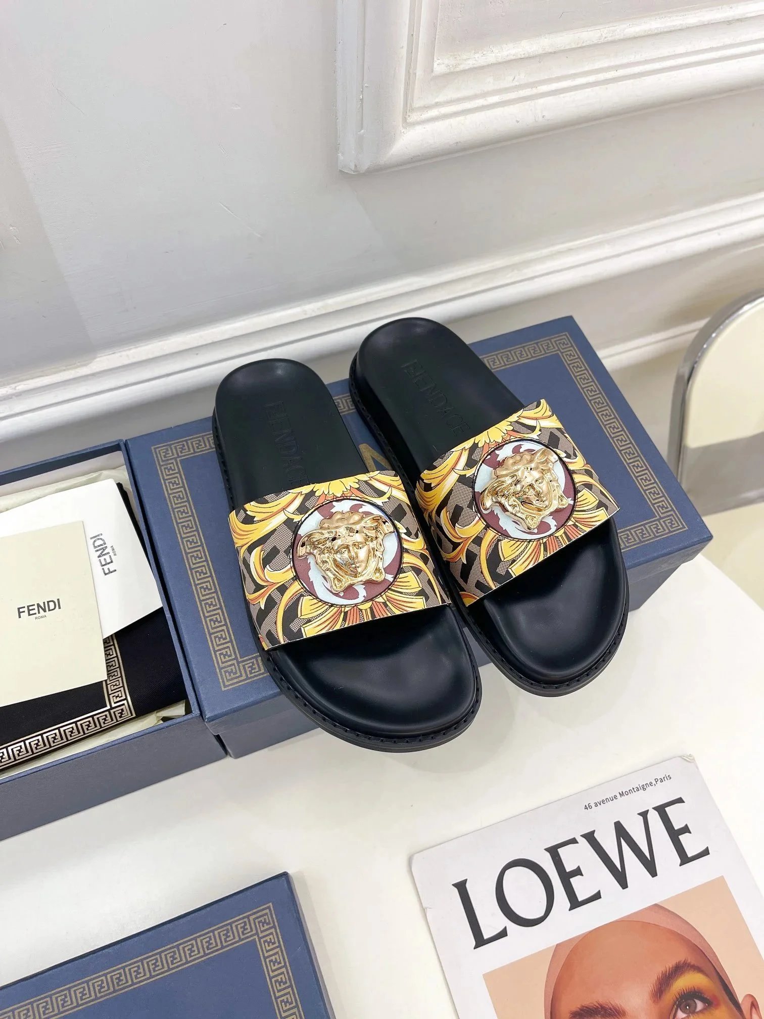 FENDI Baguette Slides