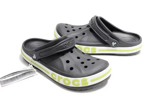 Crocs Classic Clog Lime Green Accent Gray Casual Shoes Sandals - 1