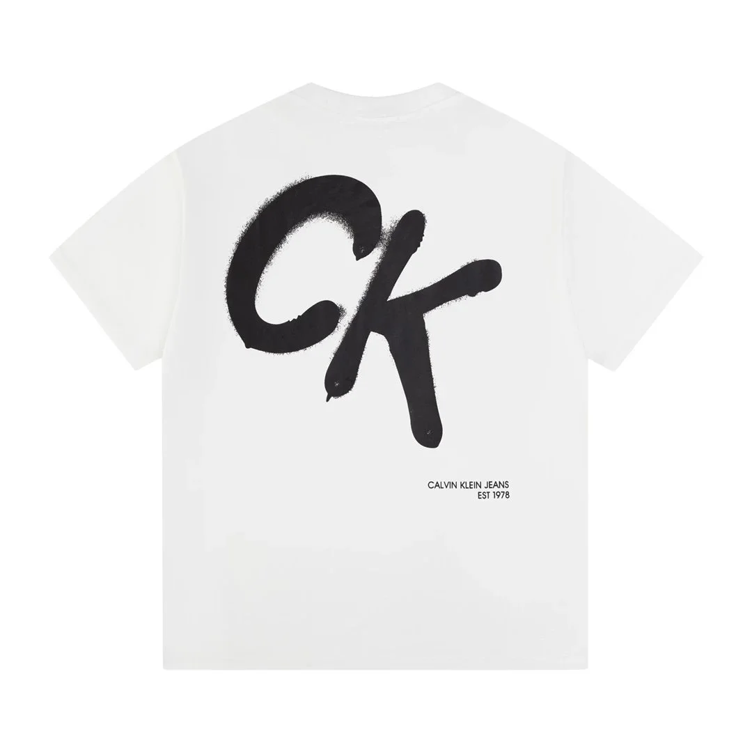 Calvin Klein Jeans spray-painted CK back short-sleeved shirt
