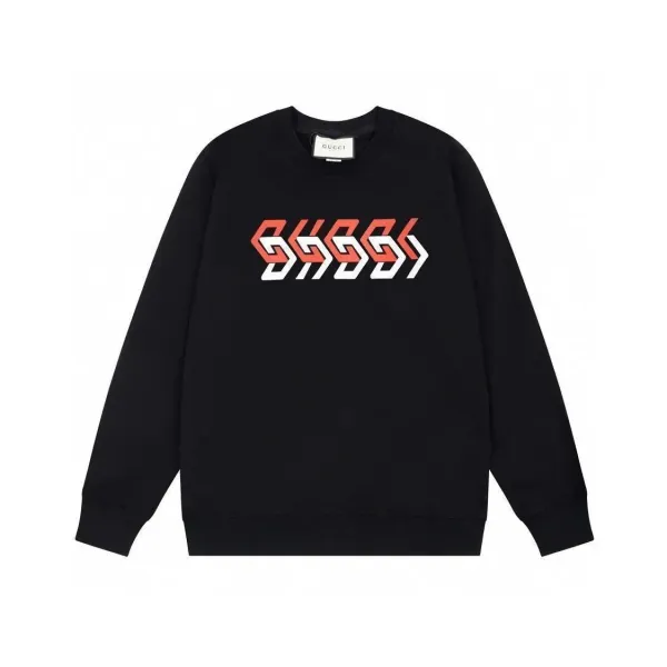 Gucci GG Logo Print Black Sweatshirt - 1