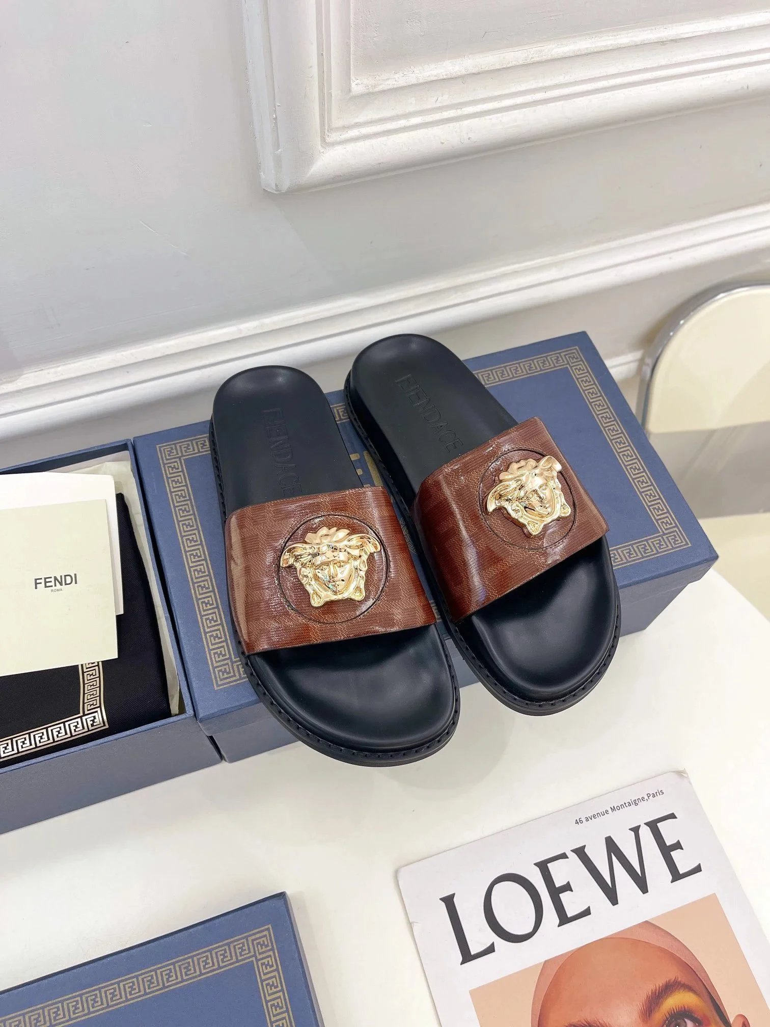 FENDI Baguette Slides
