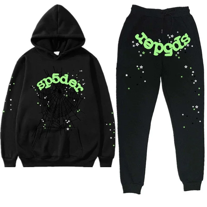Sp5der | American Streetwear: Spiderweb Hoodie & Jogger Set