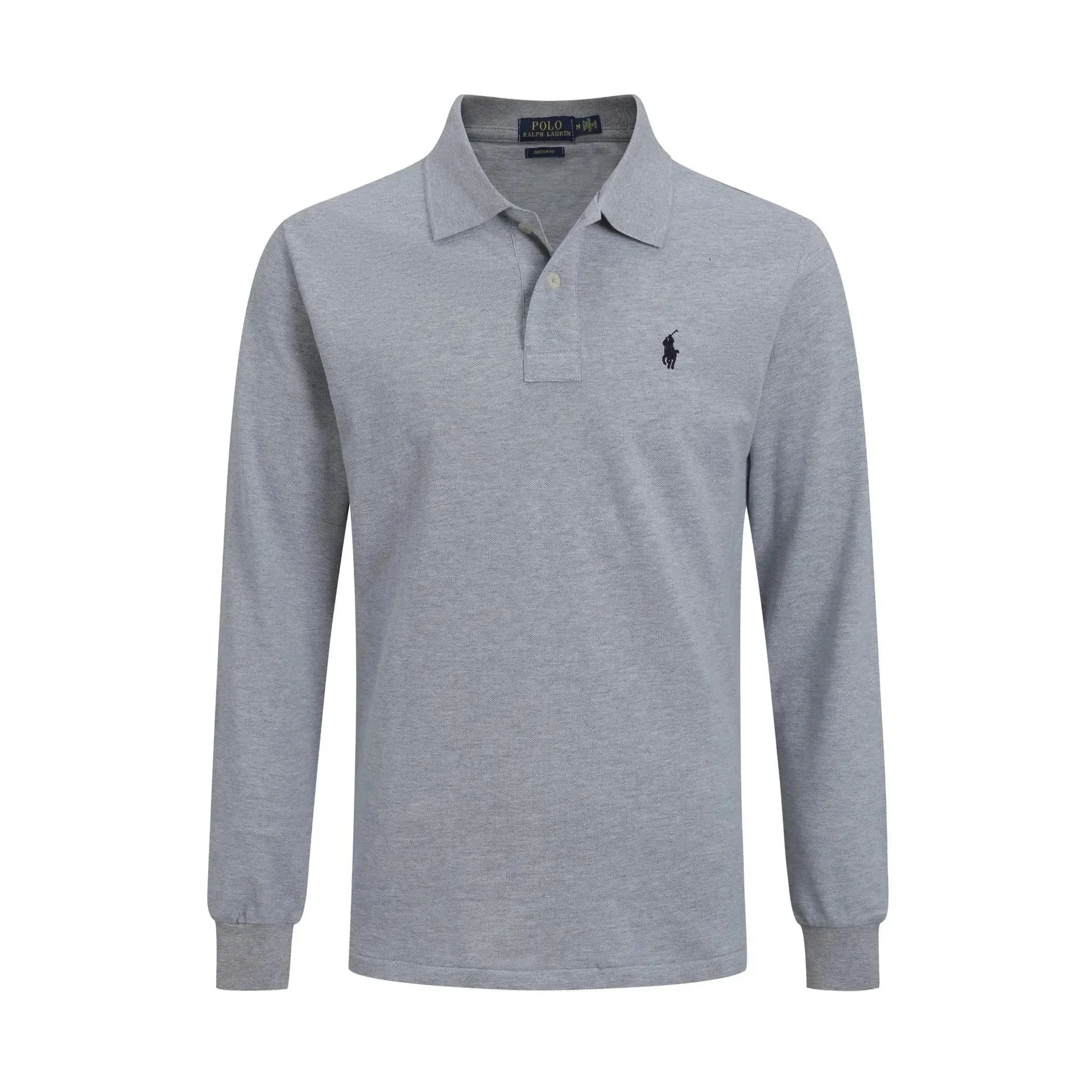 Ralph Lauren Heather Grey Long-Sleeve Polo Shirt - rep longsleeve