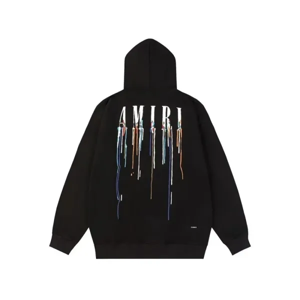 Amiri Paint Drip Hoodie Black - 1