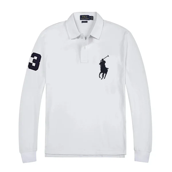 Ralph Lauren Long-Sleeve Polo Shirt — Large Logo, Size 3