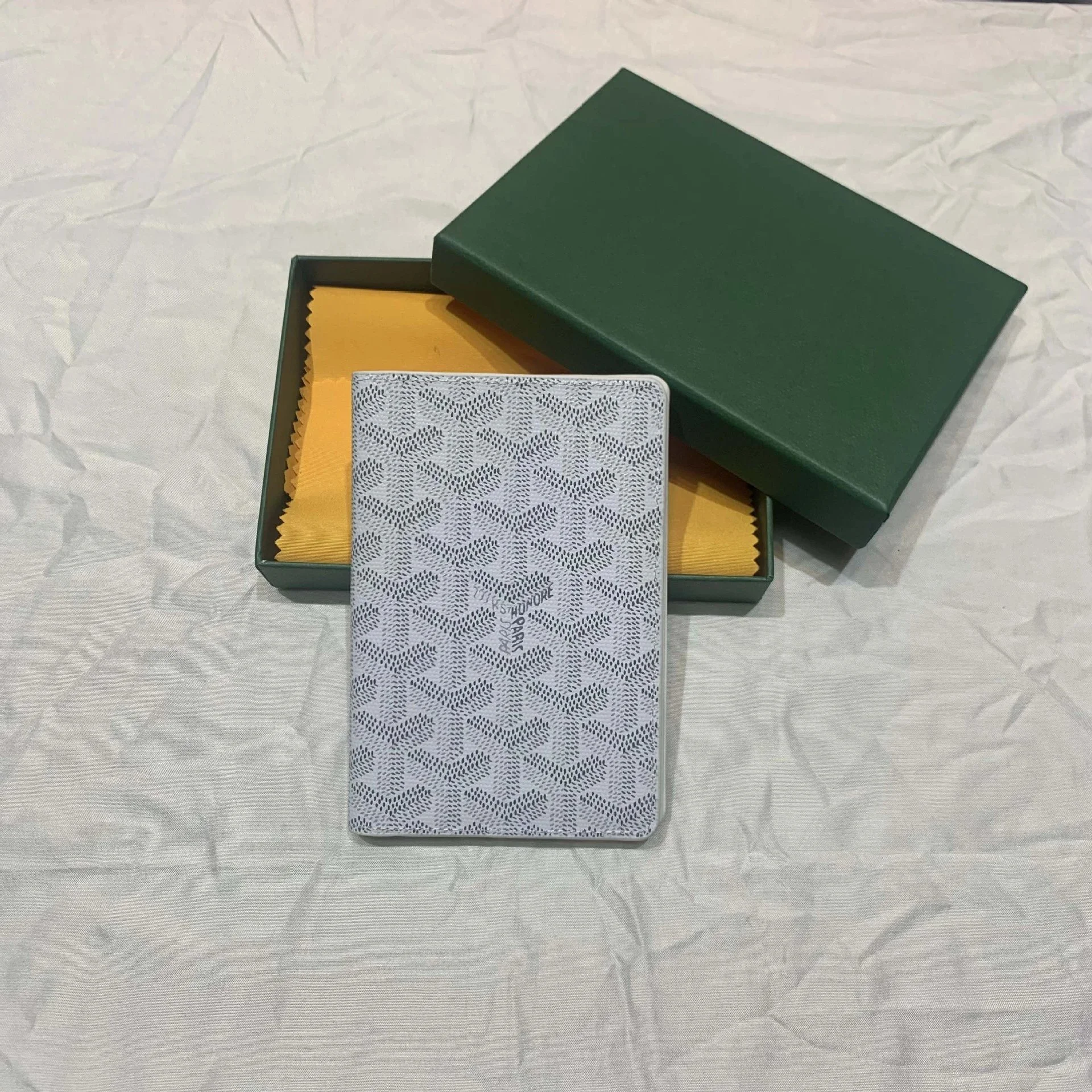 Goyard Grey & White Monogram Passport Holder