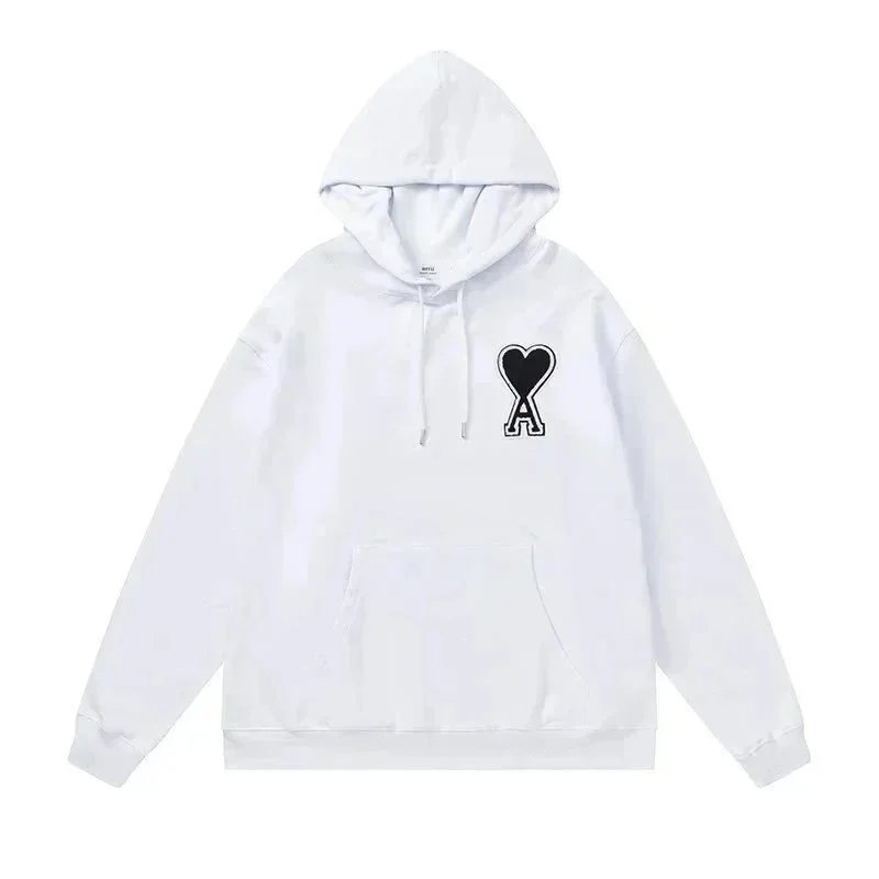 AMI Paris Heart Logo Hoodie Royal Blue - 7