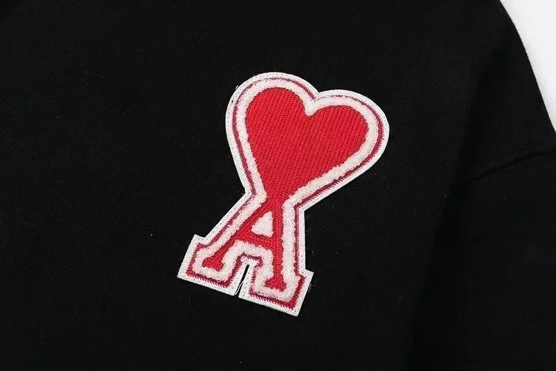 AMI Paris Heart Logo Hoodie Royal Blue - 5