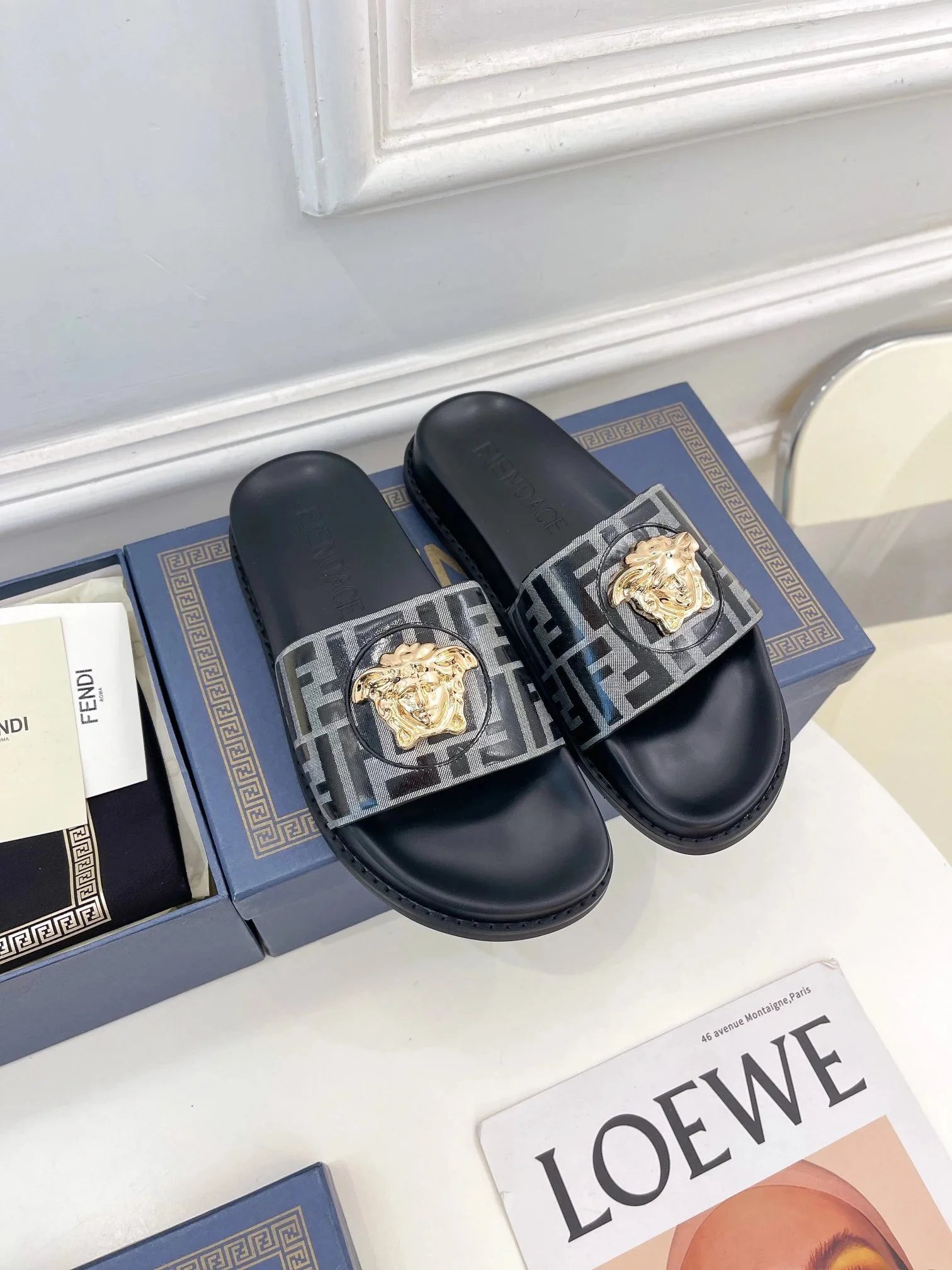 FENDI Baguette Slides