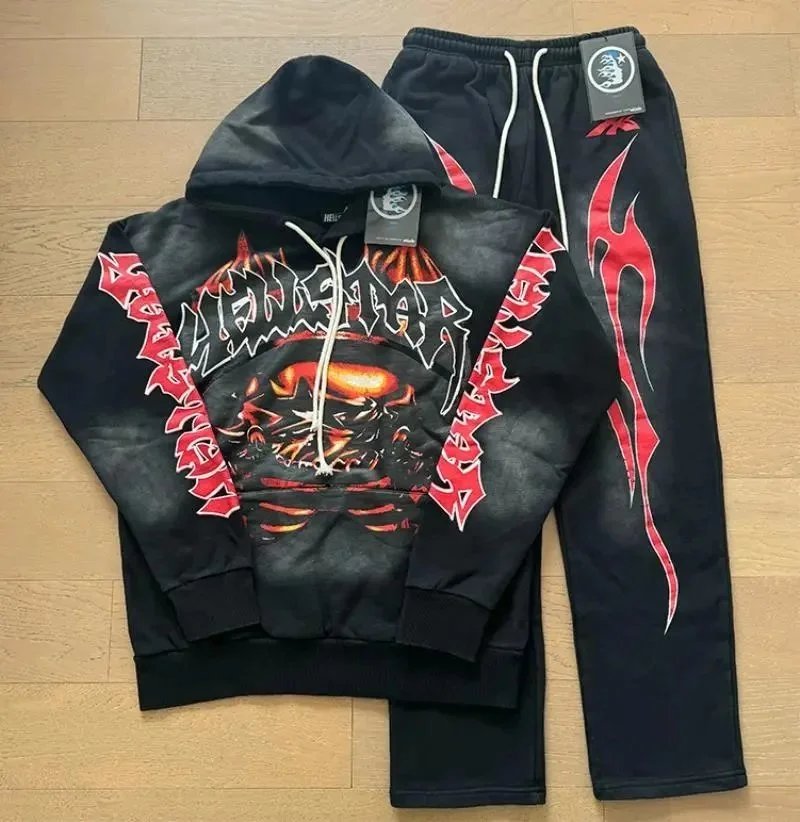 Hellstar Matching Sets Graphic T-shirt and Drawstring Shorts Set — 33