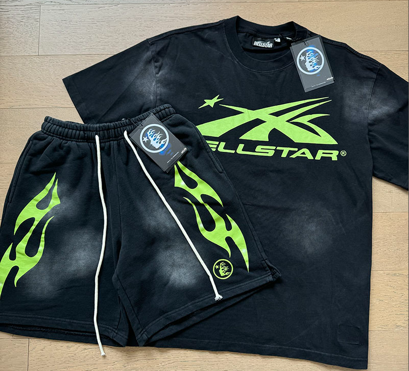 Hellstar Matching Sets Graphic T-shirt and Drawstring Shorts Set — 07