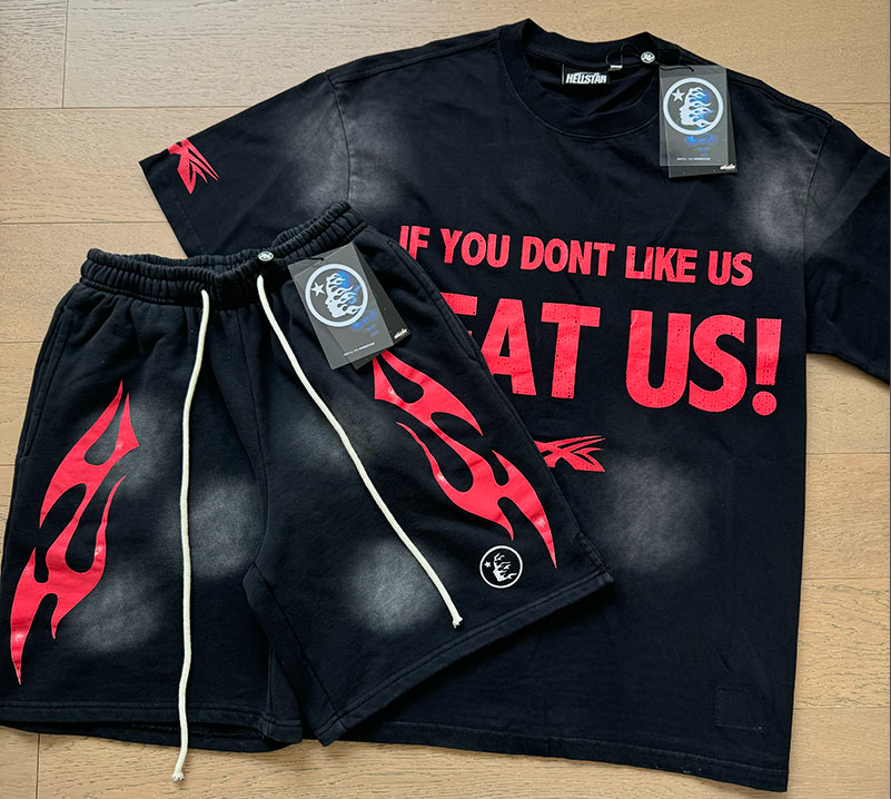 Hellstar Matching Sets Graphic T-shirt and Drawstring Shorts Set — 13