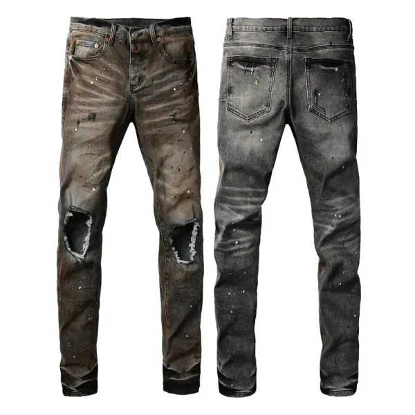 Gallery Dept Distressed Paint-Splatter Ripped Jeans - 1