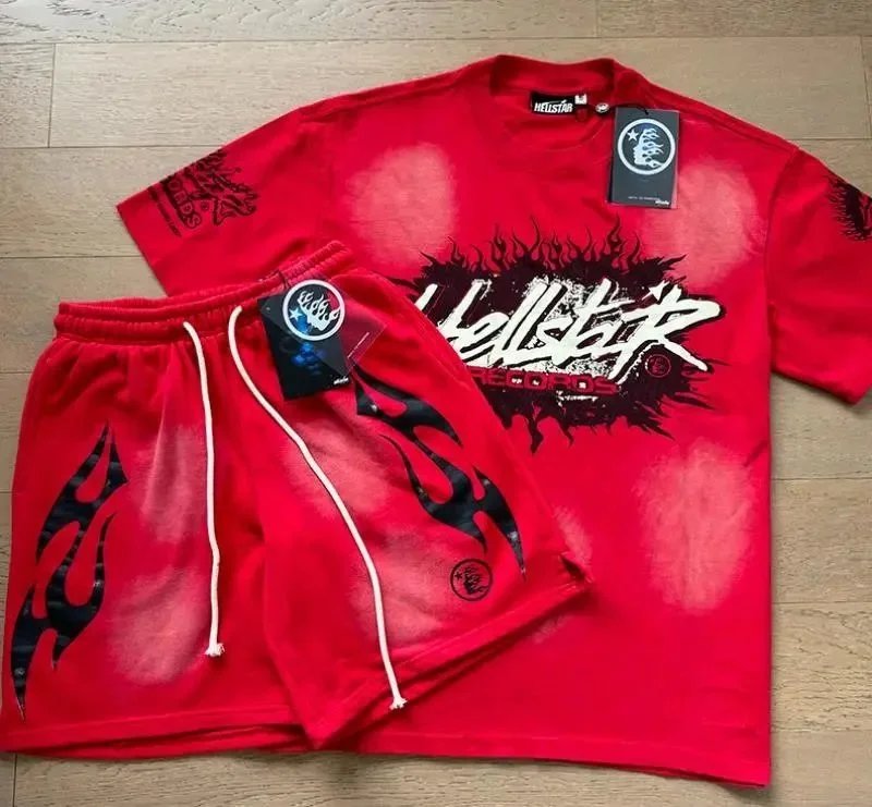 Hellstar Matching Sets Graphic T-shirt and Drawstring Shorts Set — 02