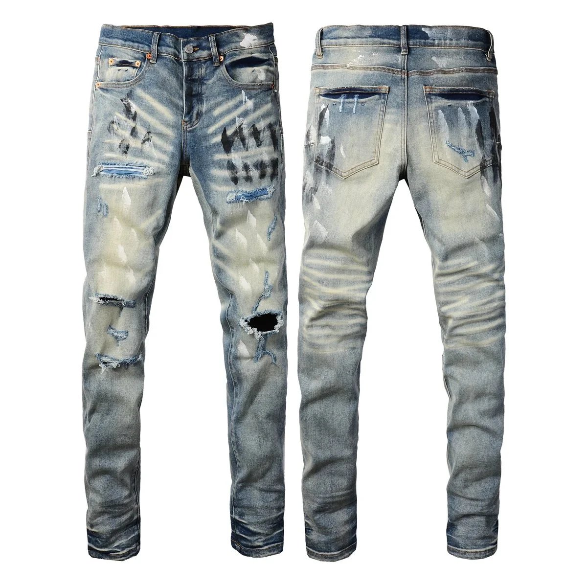 AMIRI Jeans Distressed slim-fit denim — 9037