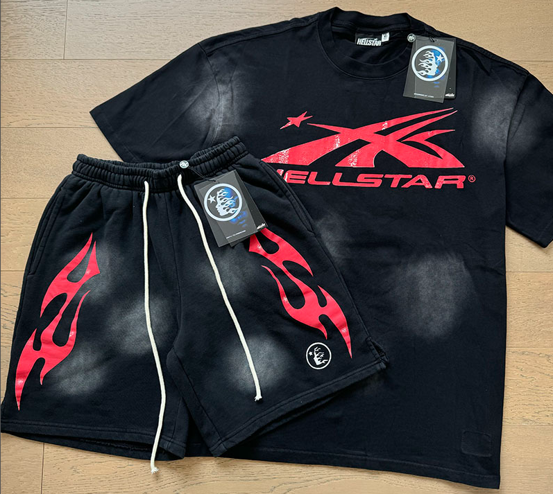 Hellstar Matching Sets Graphic T-shirt and Drawstring Shorts Set — 12