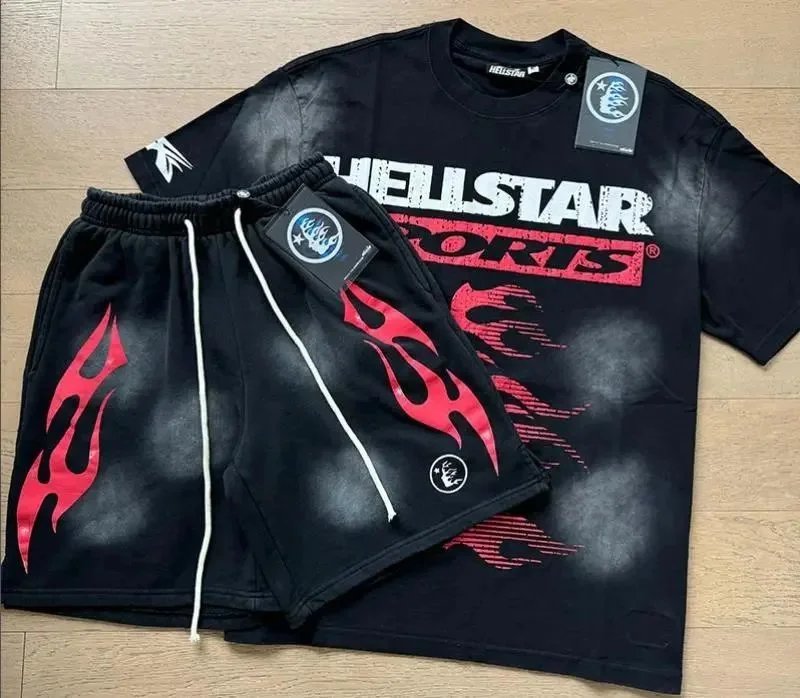Hellstar Matching Sets Graphic T-shirt and Drawstring Shorts Set — 14