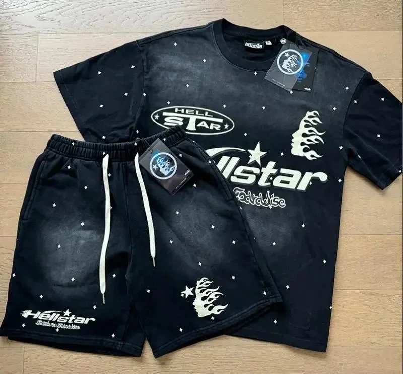 Hellstar Matching Sets Graphic T-shirt and Drawstring Shorts Set — 22