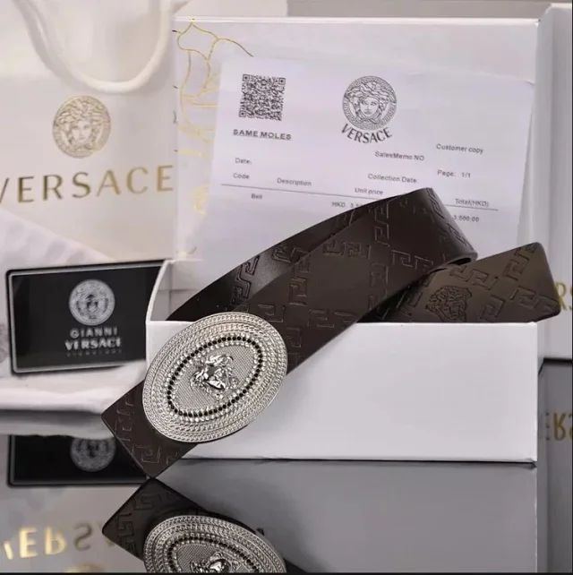 Versace Belts K4-02273 Medusa buckle embossed leather belt product detail image 11